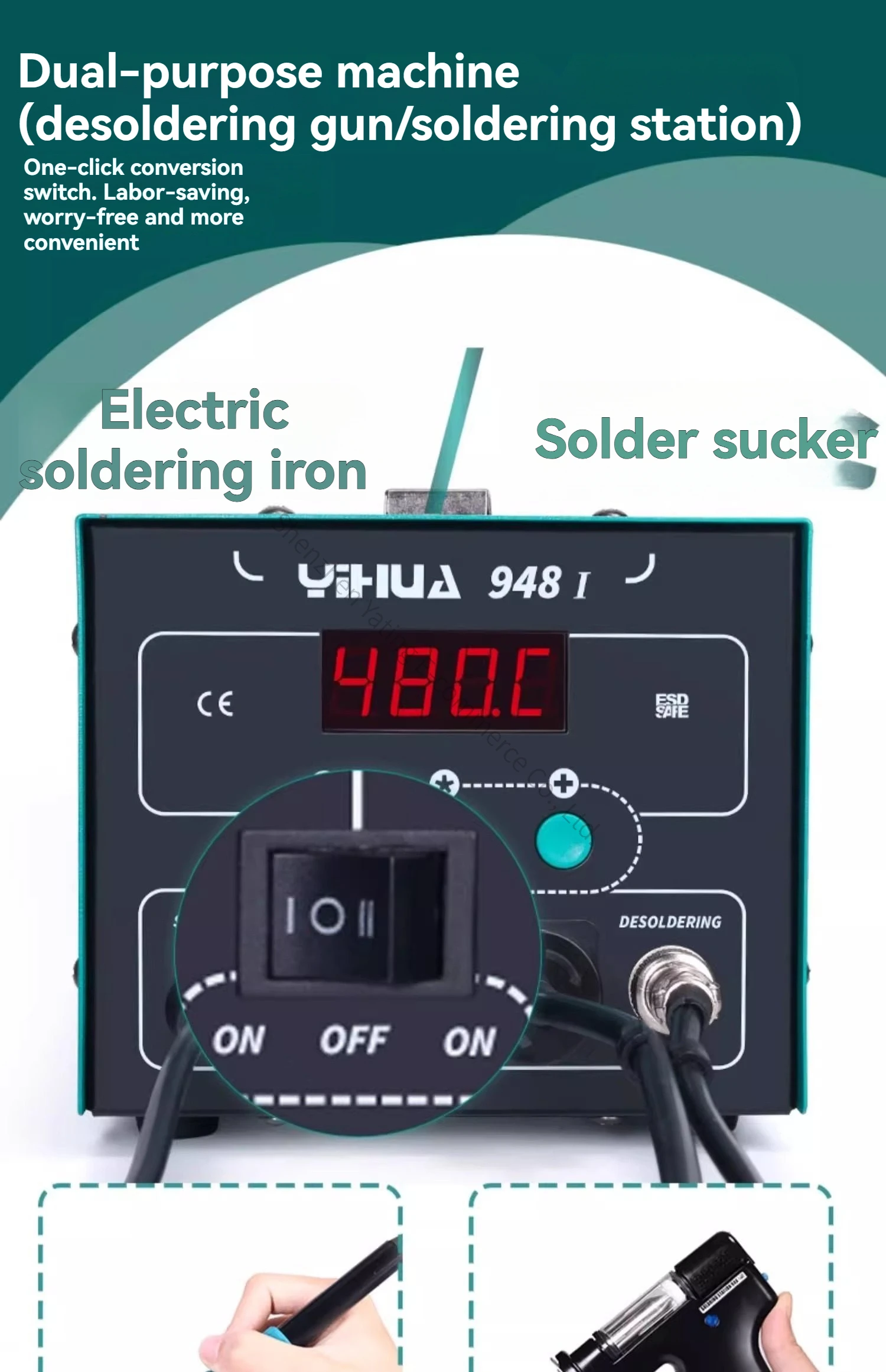 New 948-I Automatic Electric D - Desoldering Gun Vacuum Electric ulasan dan harga
